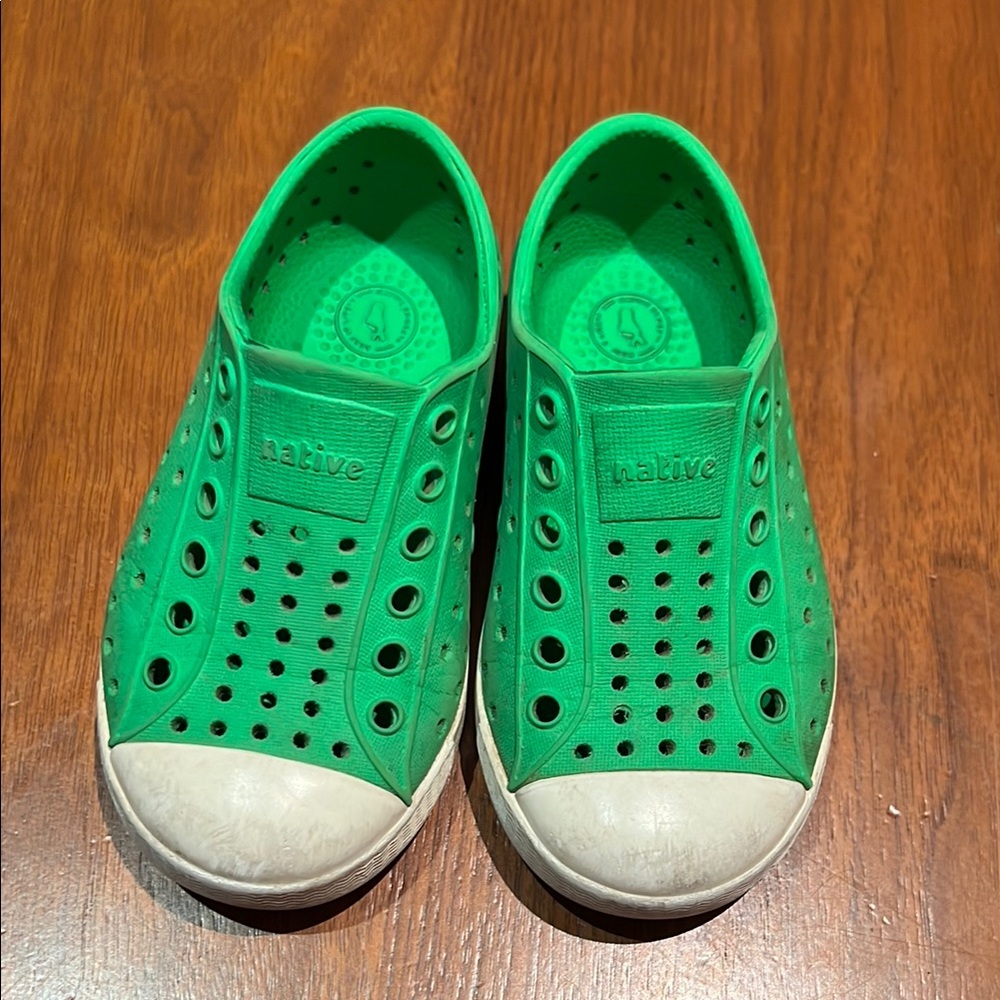 Native Green and White Water Shoes